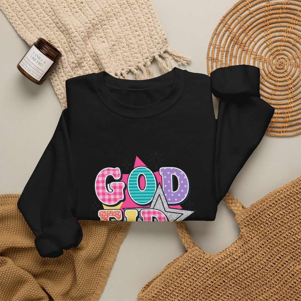 Godfidence Sweatshirt | Christian Rainbow Scripture Quote, Playful Faith Typography