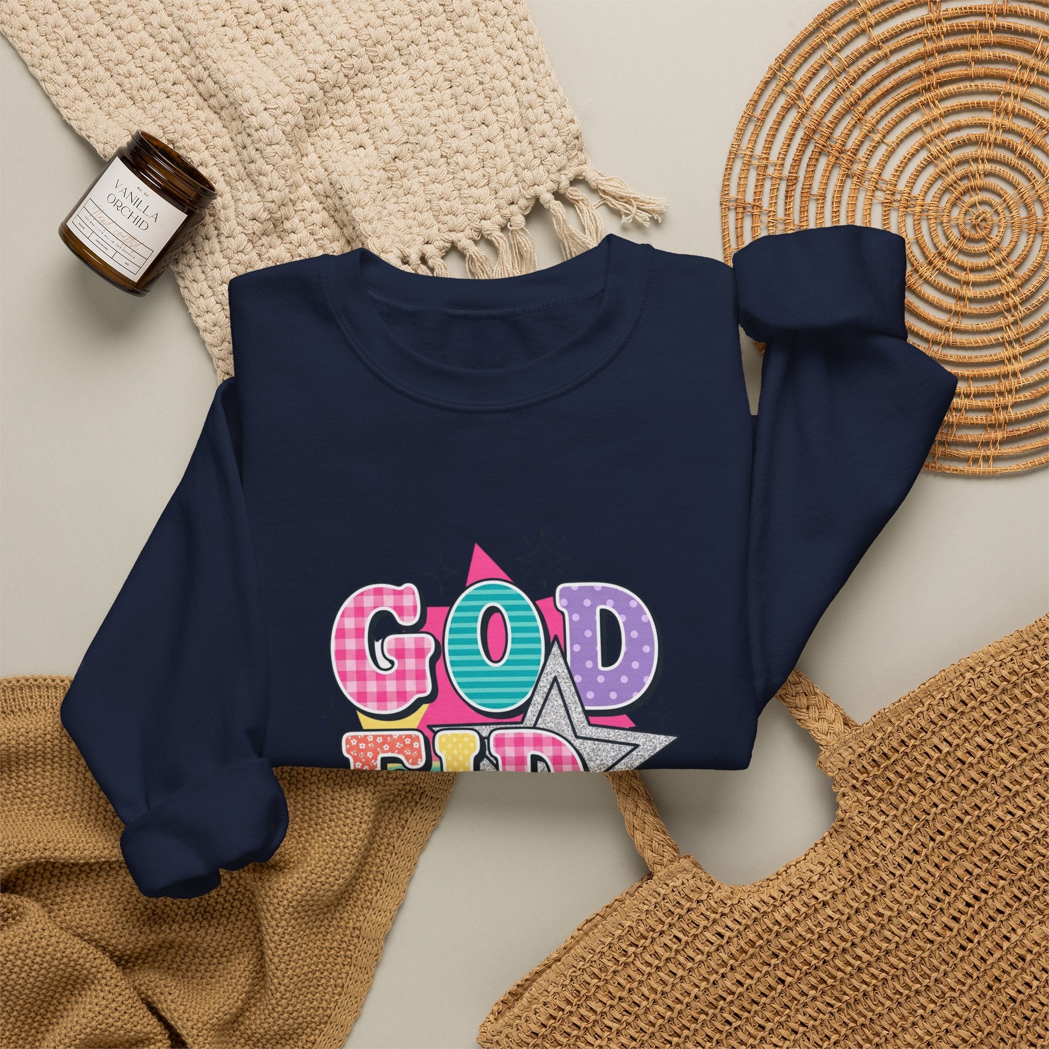 Godfidence Sweatshirt | Christian Rainbow Scripture Quote, Playful Faith Typography