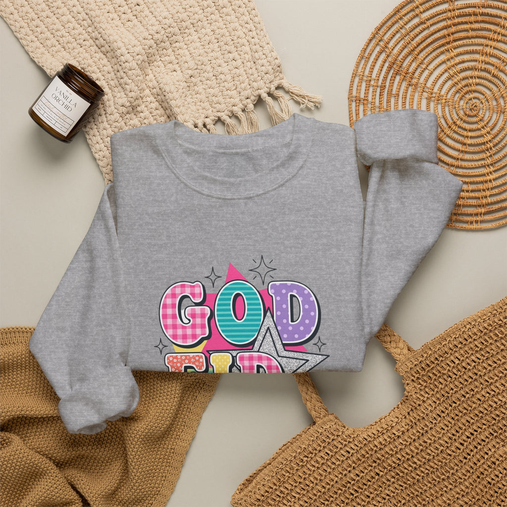 Godfidence Sweatshirt | Christian Rainbow Scripture Quote, Playful Faith Typography