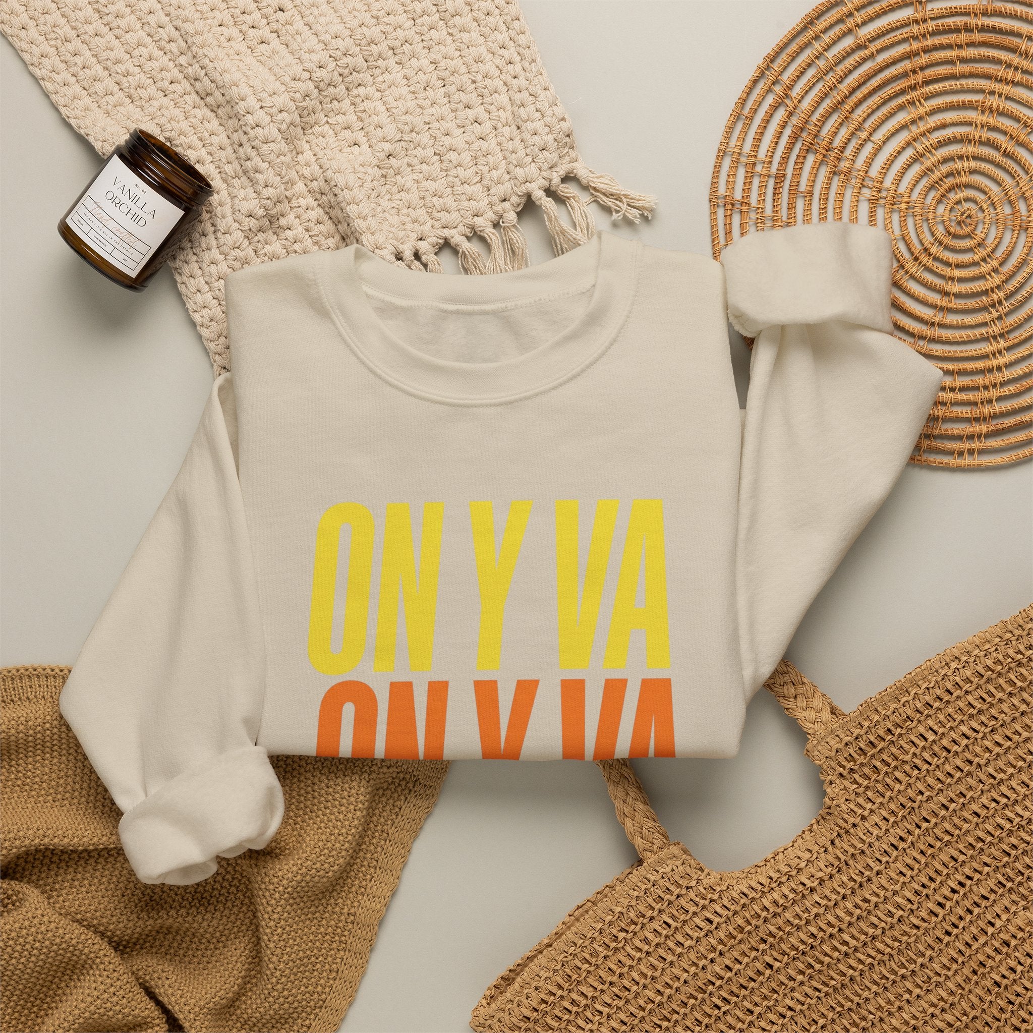 On Y Va Retro Cycling Crewneck Sweatshirt | Tour de France Vibes
