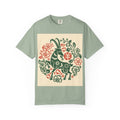 T-Shirt — Floral Zodiac Rabbit Print (Chinese Year of the Rabbit, Botanical Folk Art)