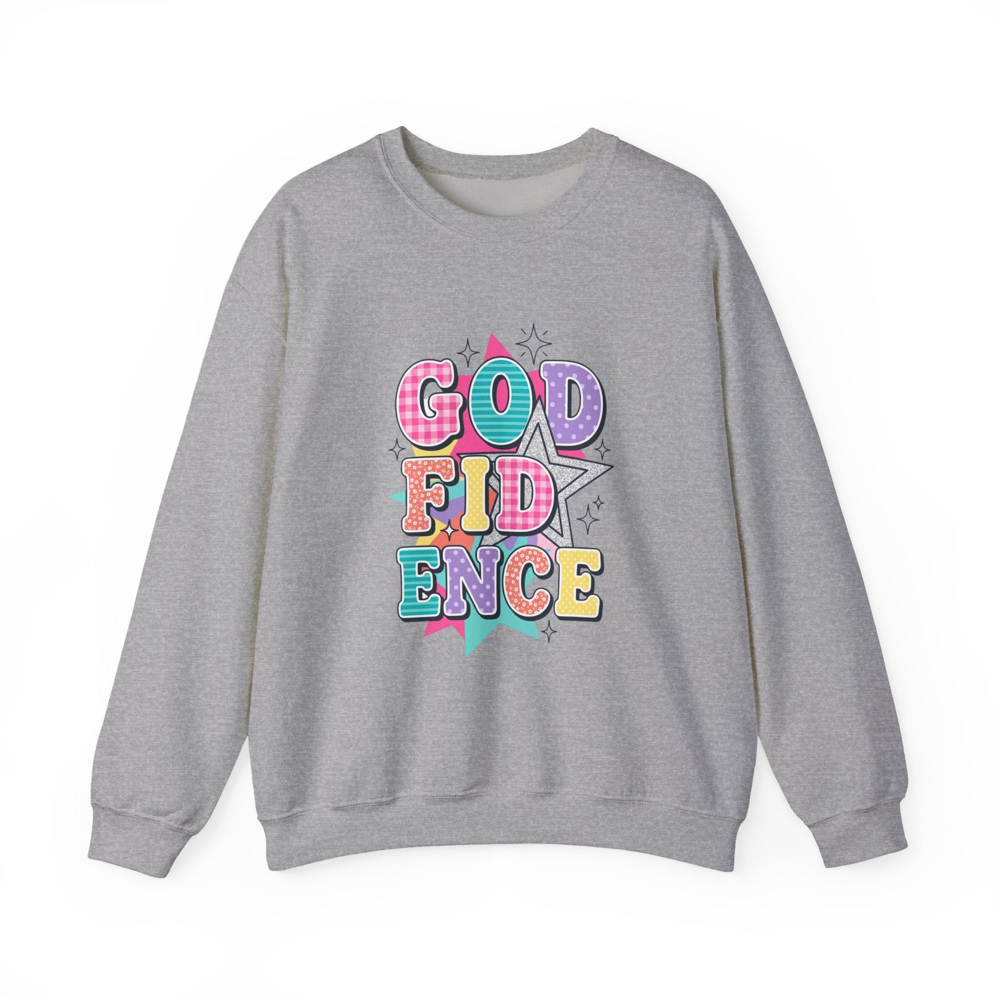 Godfidence Sweatshirt | Christian Rainbow Scripture Quote, Playful Faith Typography