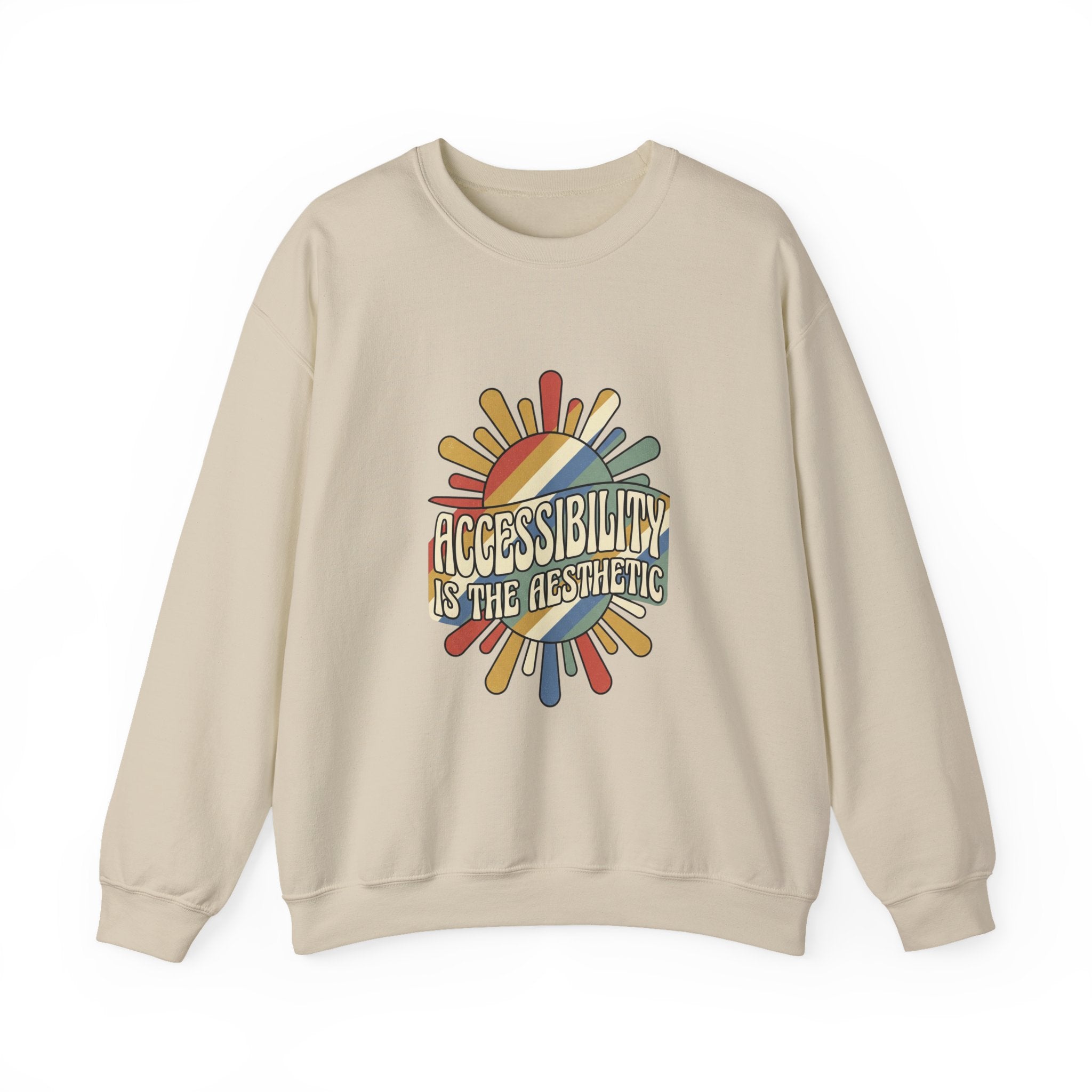 Accessibility Is the Aesthetic Sweatshirt | Disability Pride, Retro Rainbow Typography