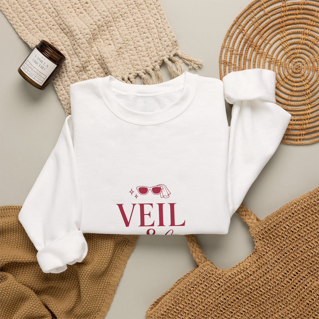 Veil and Chill Sweatshirt | Bride Era Script, Engaged Slogan