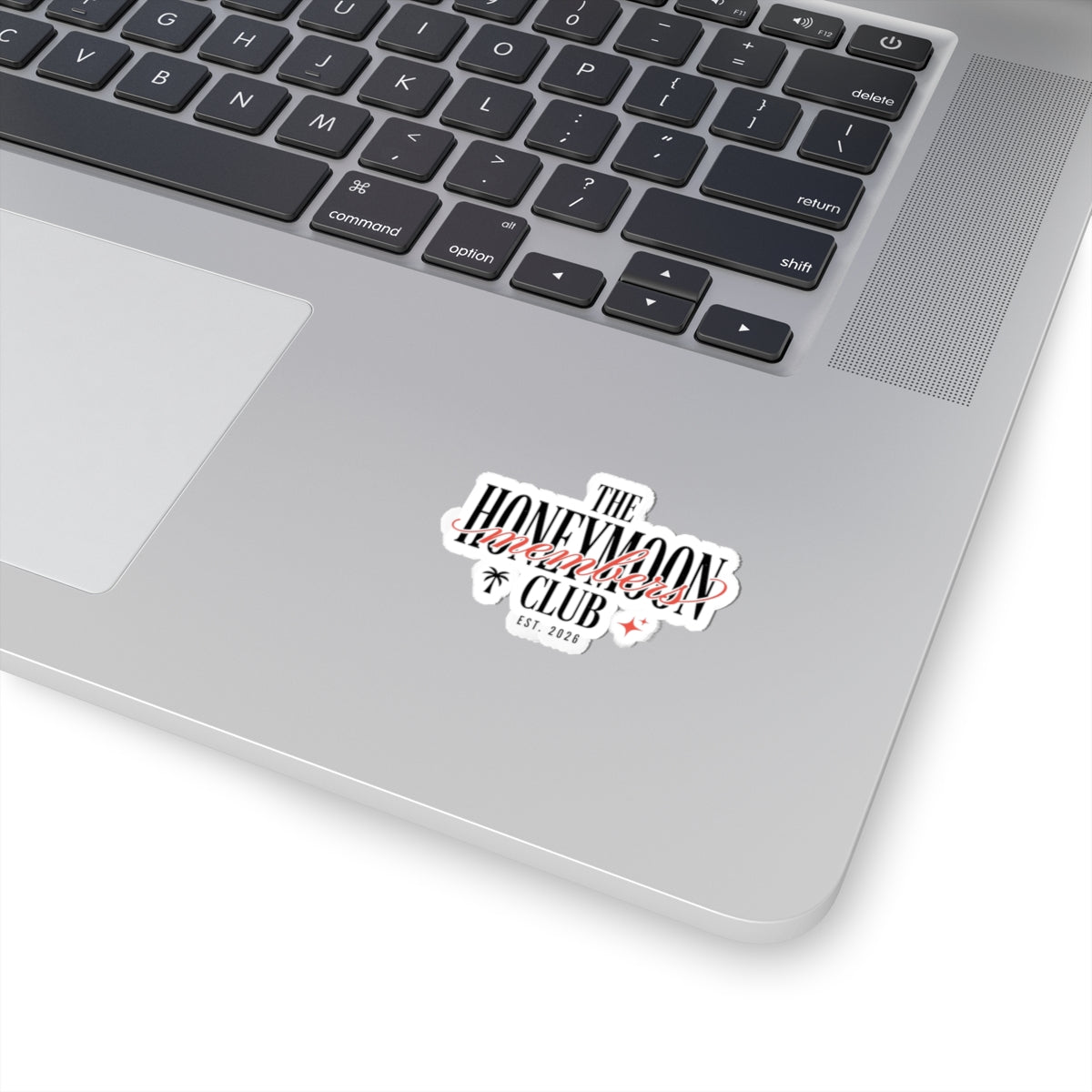 Honeymoon Club Kiss-Cut Sticker | Engaged Bride Era, Script & Retro Serif