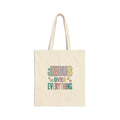 Jesus Over Everything Tote | Christian Faith Rainbow Scripture Quote