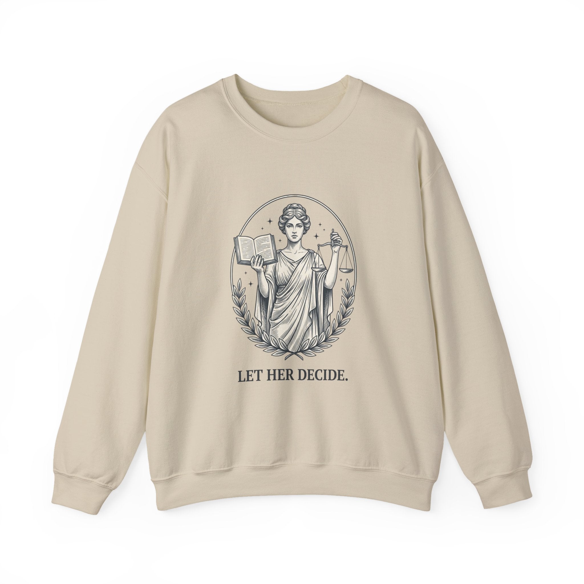 Beige sweatshirt with text 'Rich with God Since 1992 Apparel' on a white background