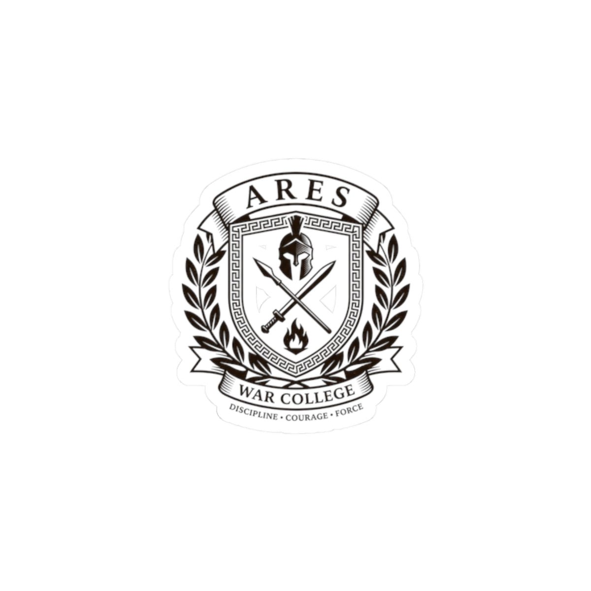 Ares War College Crest Kiss-Cut Stickers | Mythcore Greek Mythology - Velqono