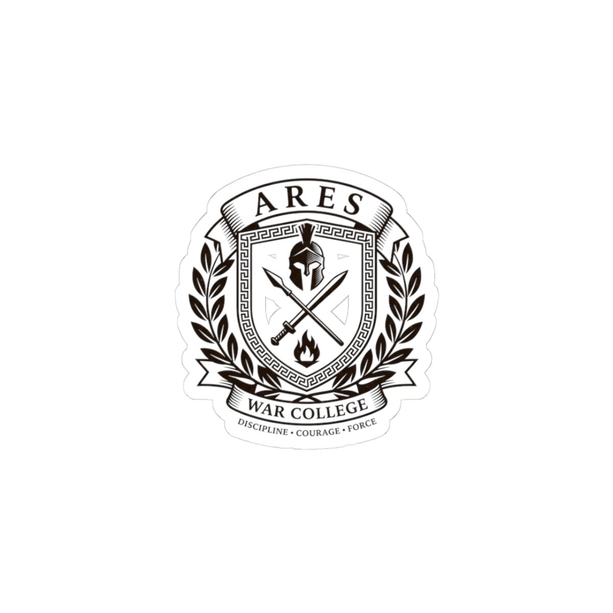 Ares War College Crest Kiss-Cut Stickers | Mythcore Greek Mythology - Velqono