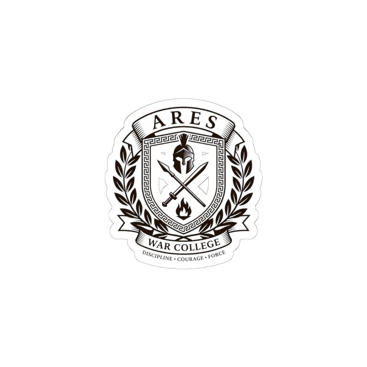 Ares War College Crest Kiss-Cut Stickers | Mythcore Greek Mythology - Velqono