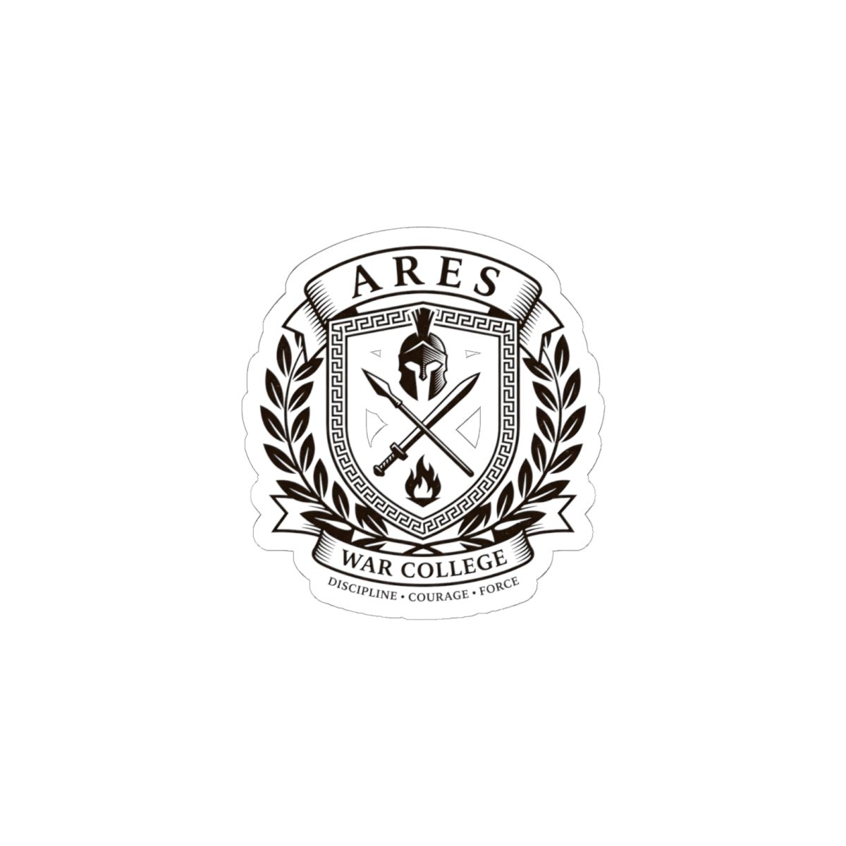 Ares War College Crest Kiss-Cut Stickers | Mythcore Greek Mythology - Velqono