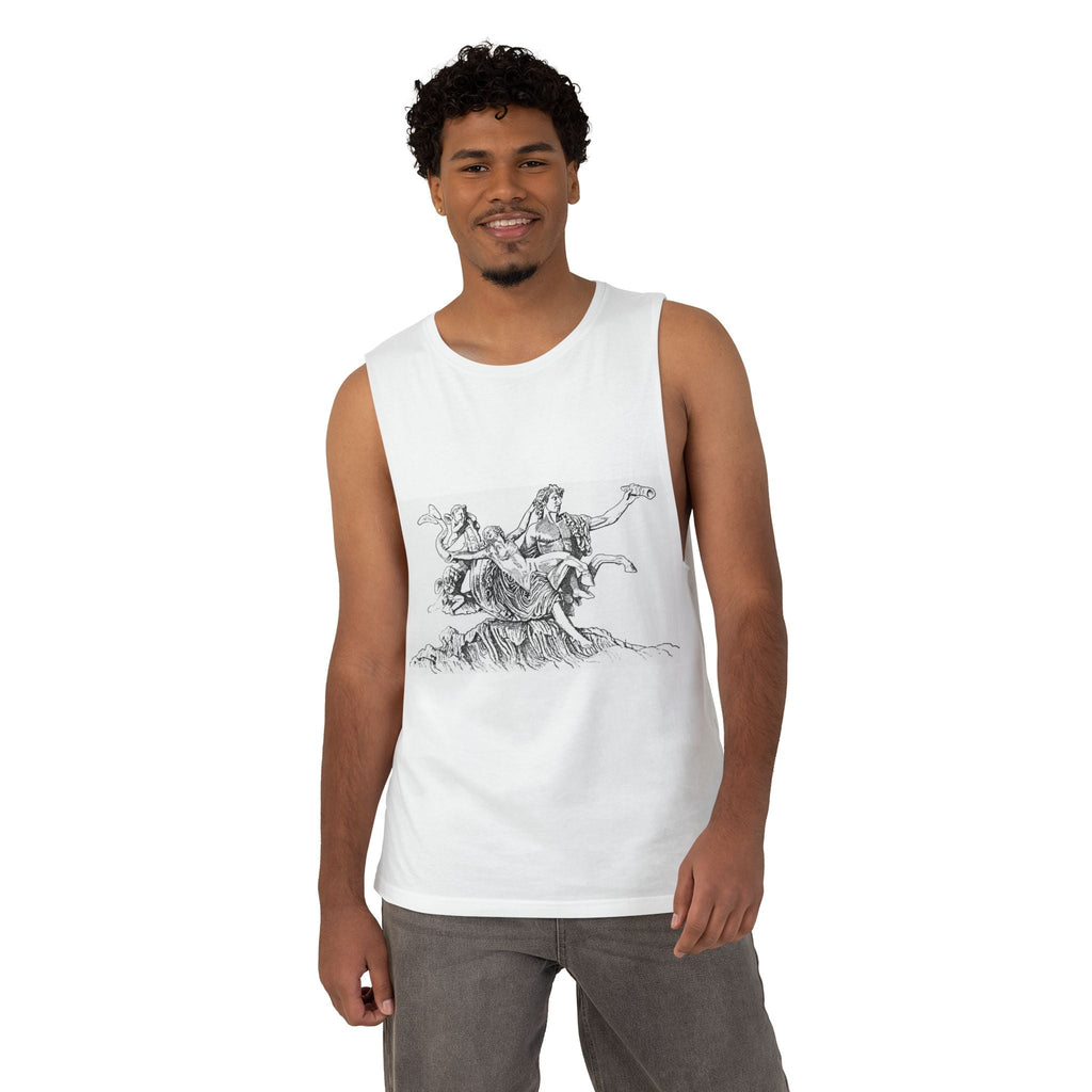 Barnard Illustration Tank Top — Vintage Horse & Rider Sketch Tee - Velqono