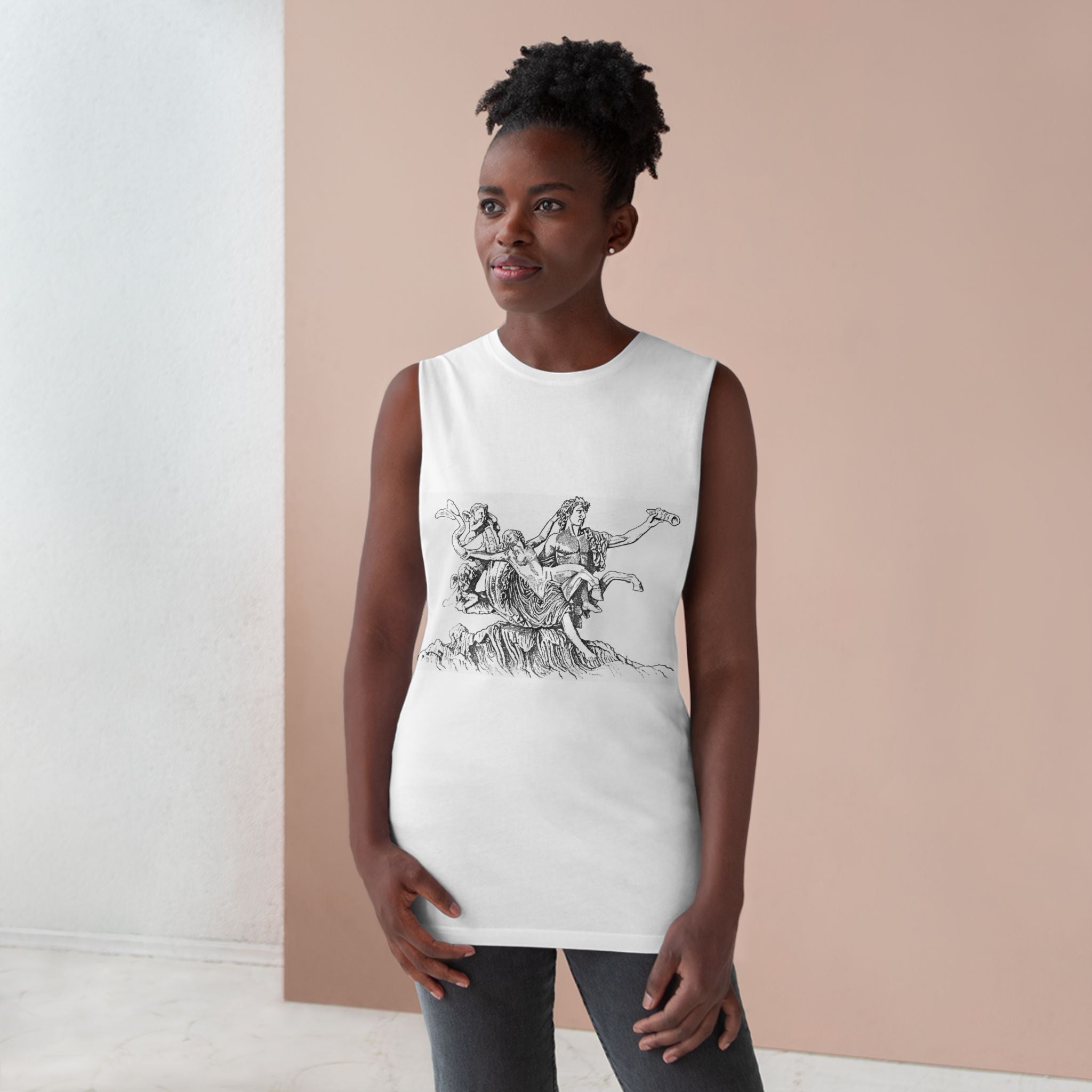 Barnard Illustration Tank Top — Vintage Horse & Rider Sketch Tee - Velqono