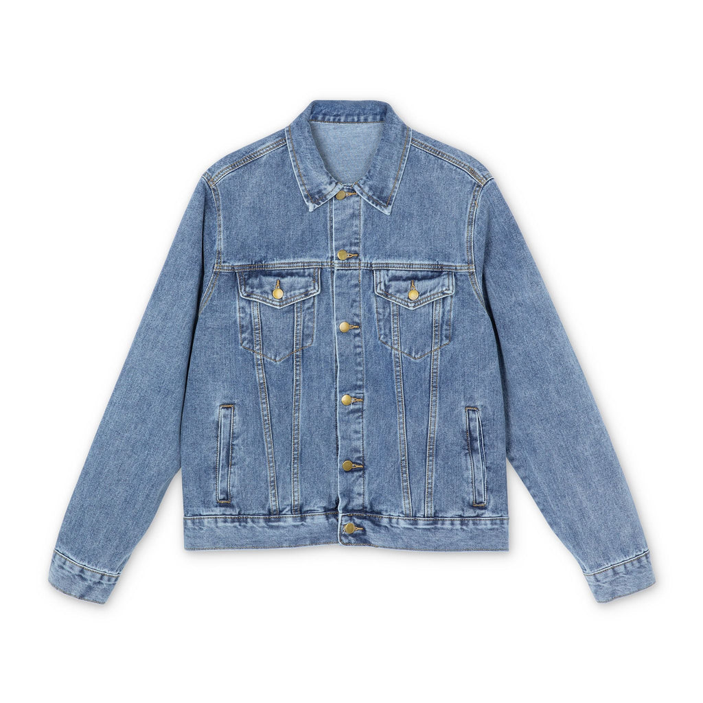 Classic Men’s Denim Jacket – Light Wash Casual Trucker Coat - Velqono