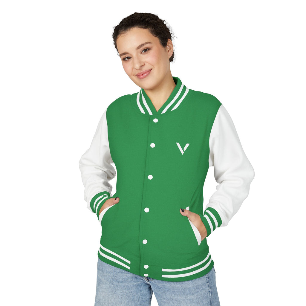 Classic Red & White Letterman Jacket - Velqono