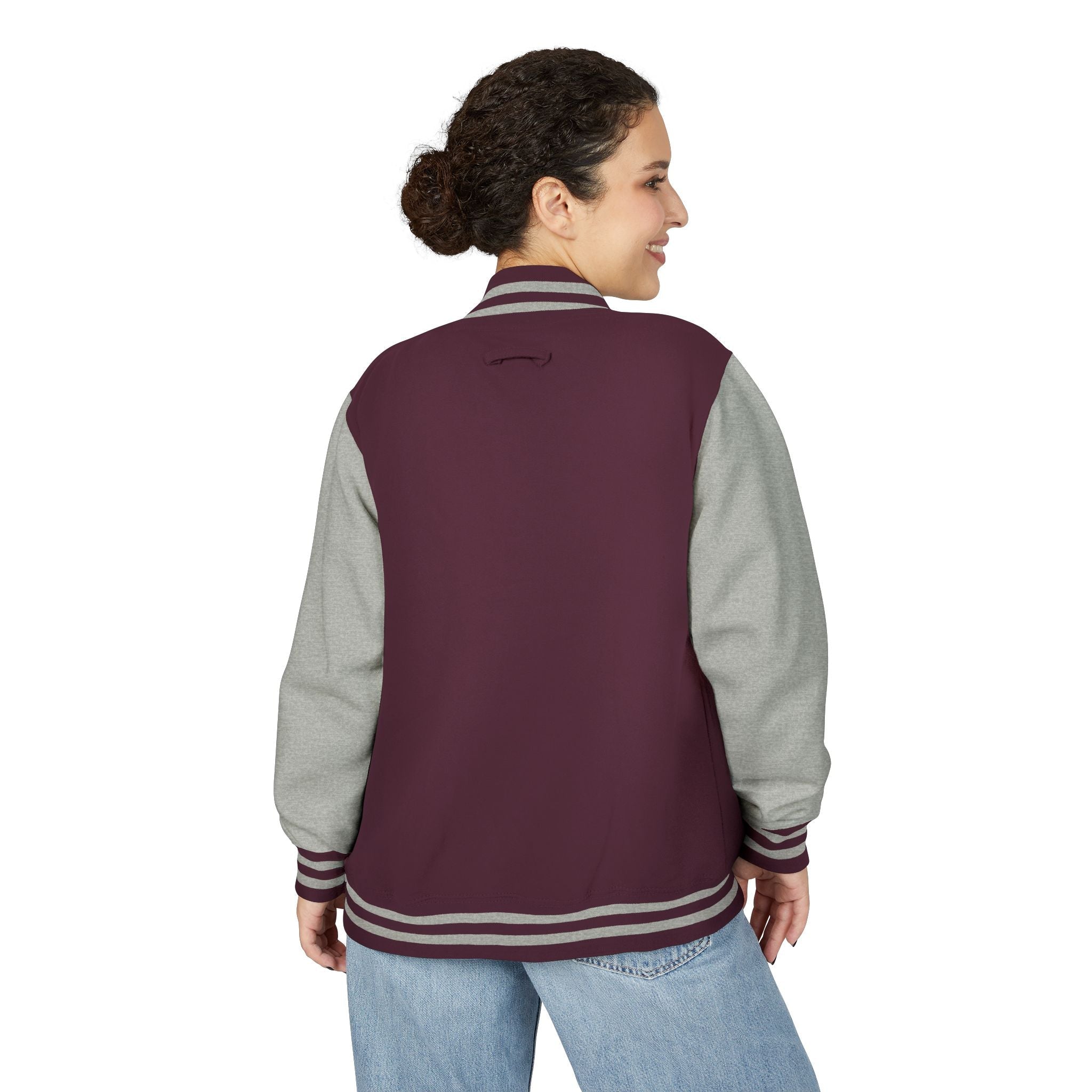 Classic Red & White Letterman Jacket - Velqono