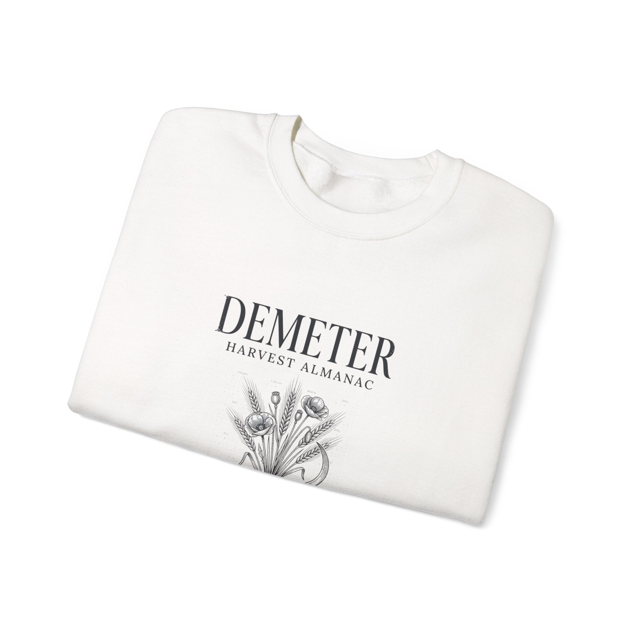 Demeter Harvest Almanac Crewneck Sweatshirt | Greek Mythology, Mythcore - Velqono