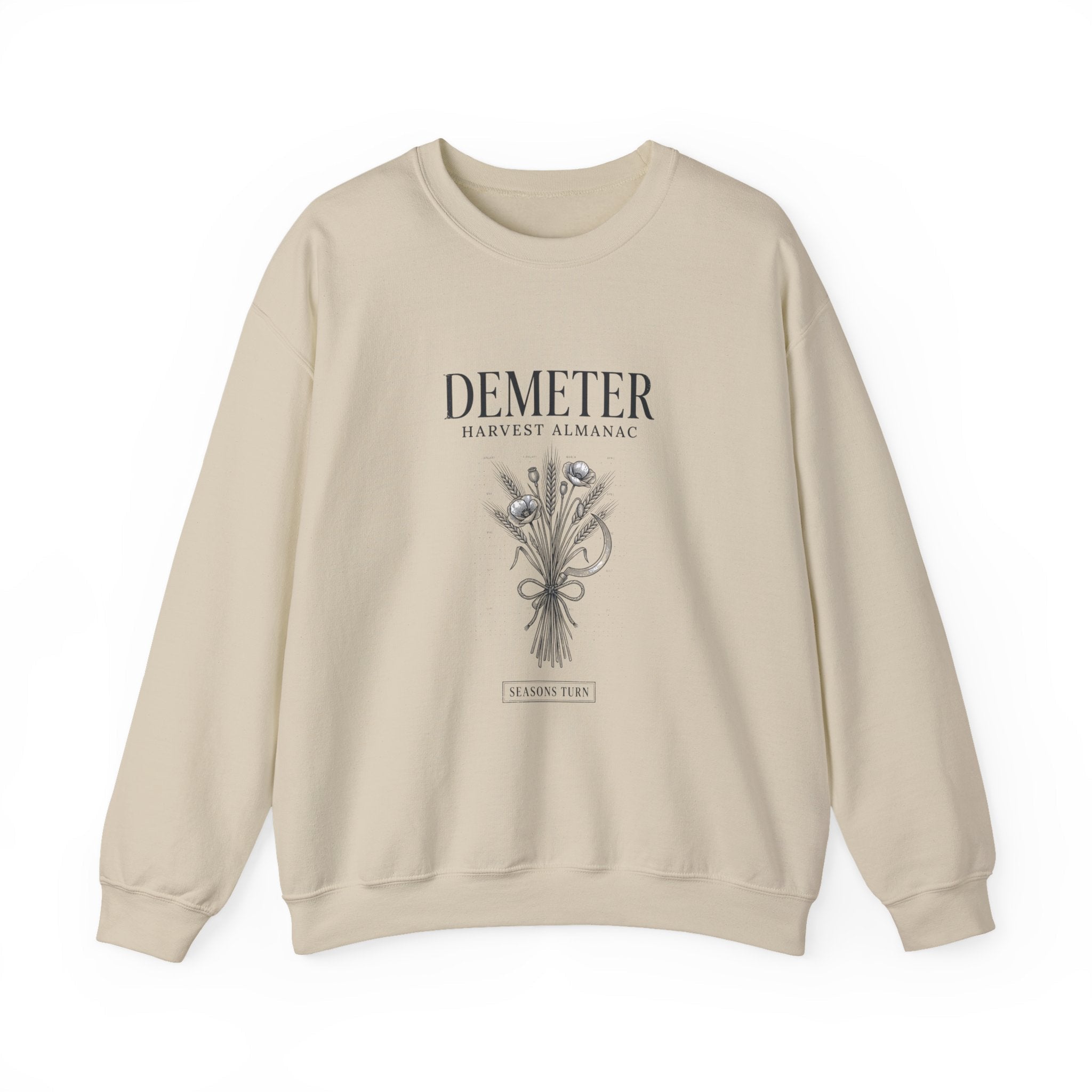 Demeter Harvest Almanac Crewneck Sweatshirt | Greek Mythology, Mythcore - Velqono