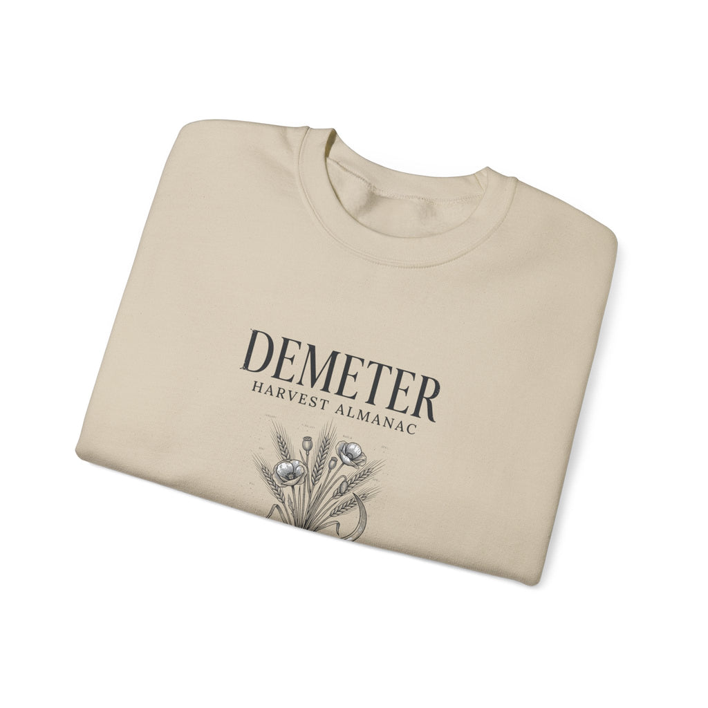 Demeter Harvest Almanac Crewneck Sweatshirt | Greek Mythology, Mythcore - Velqono