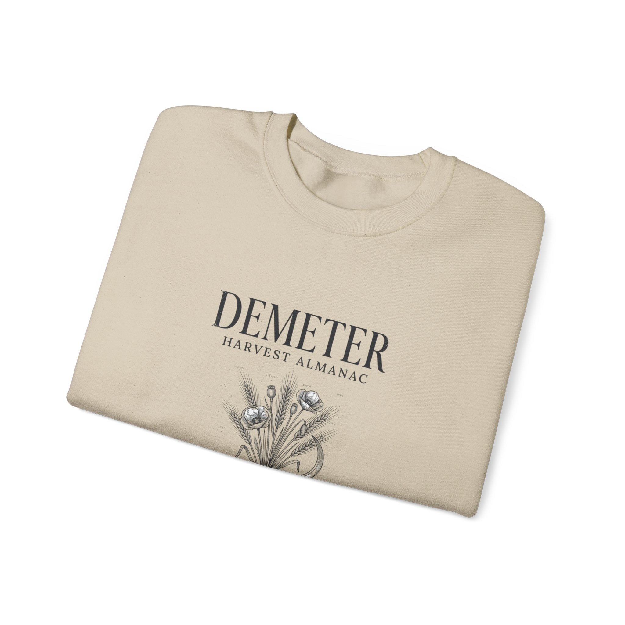 Demeter Harvest Almanac Crewneck Sweatshirt | Greek Mythology, Mythcore - Velqono