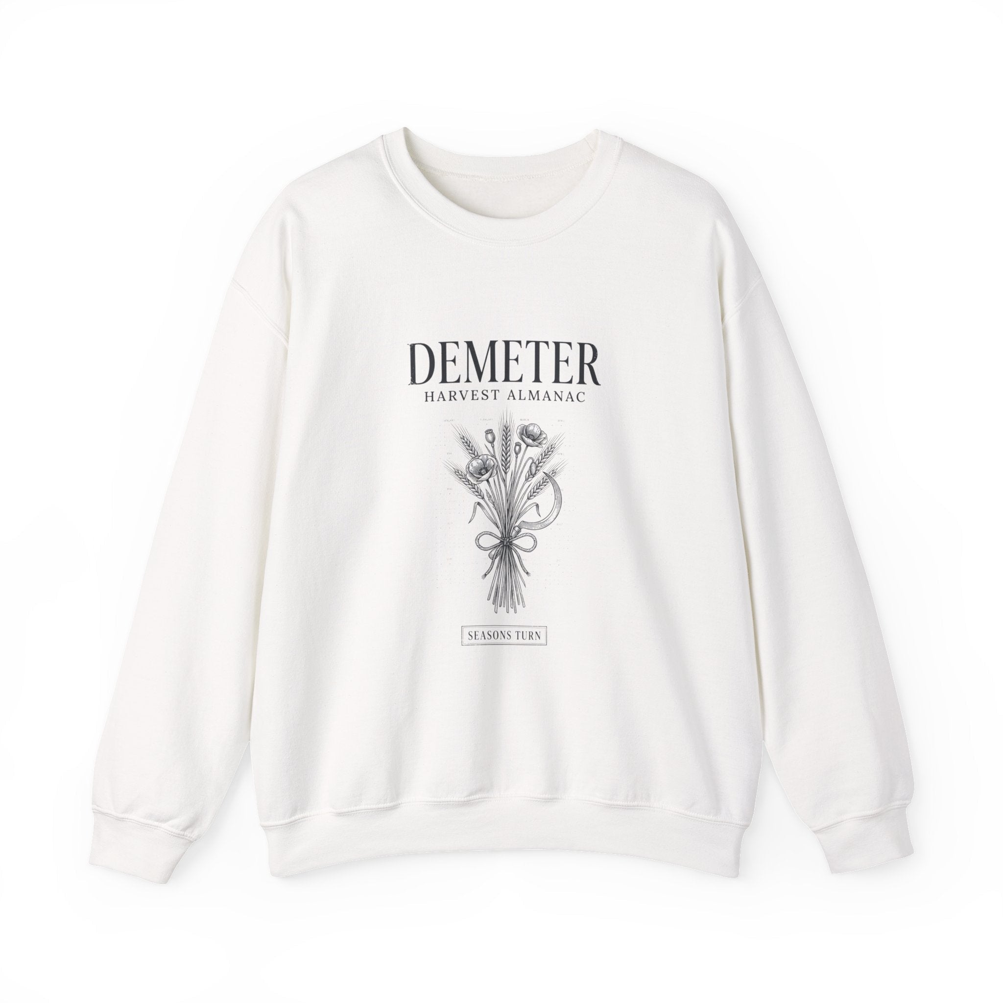 Demeter Harvest Almanac Crewneck Sweatshirt | Greek Mythology, Mythcore - Velqono