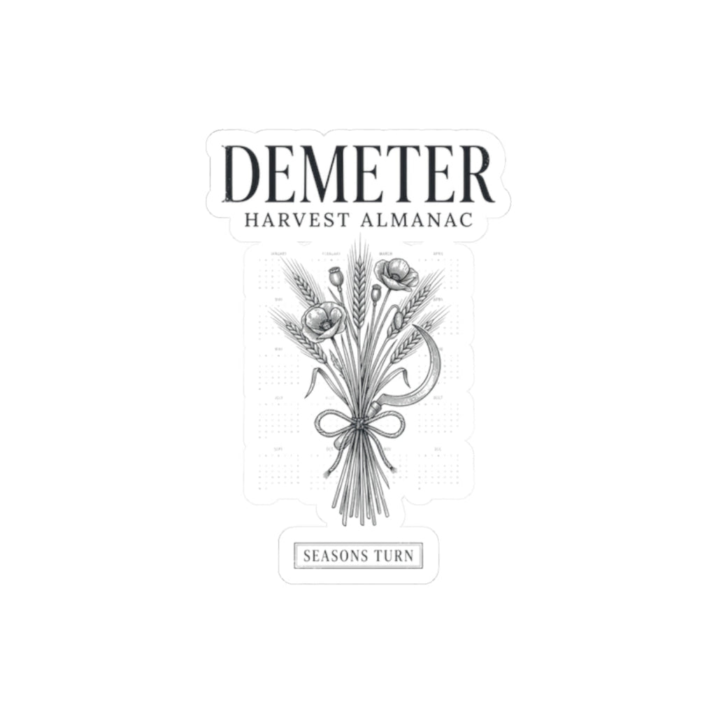 Demeter Harvest Almanac Kiss-Cut Stickers | Mythcore Greek Mythology - Velqono