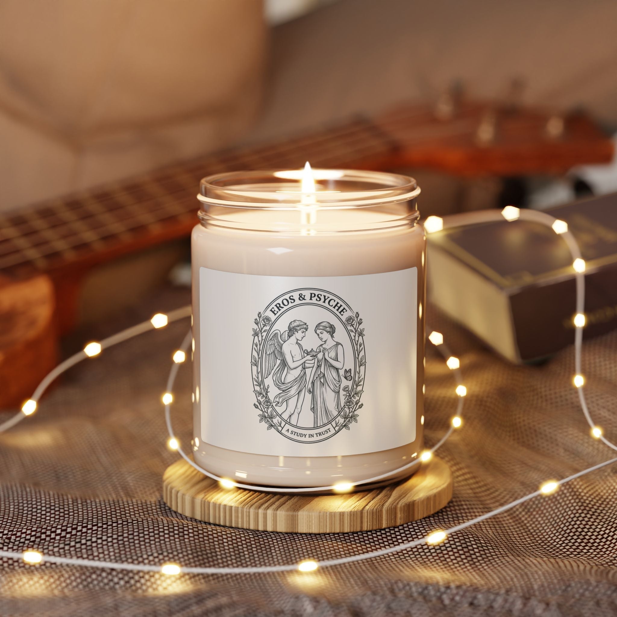 Eros & Psyche Illustration Candle | Greek Mythology, Mythcore Soy 9oz - Velqono