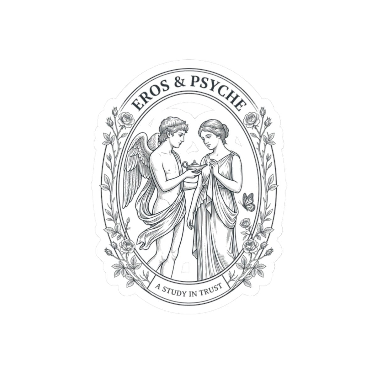 Eros & Psyche Illustration Kiss-Cut Stickers | Mythcore Greek Mythology - Velqono
