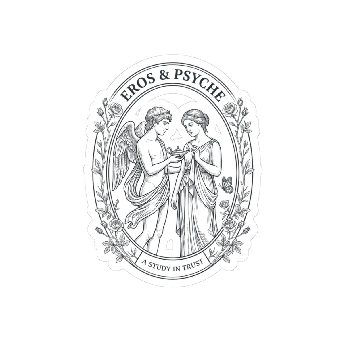 Eros & Psyche Illustration Kiss-Cut Stickers | Mythcore Greek Mythology - Velqono