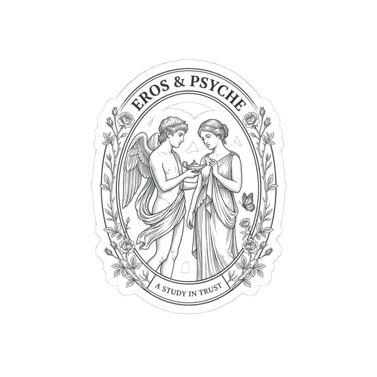 Eros & Psyche Illustration Kiss-Cut Stickers | Mythcore Greek Mythology - Velqono