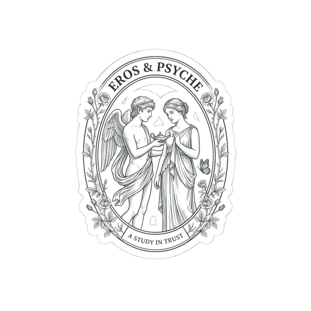 Eros & Psyche Illustration Kiss-Cut Stickers | Mythcore Greek Mythology - Velqono
