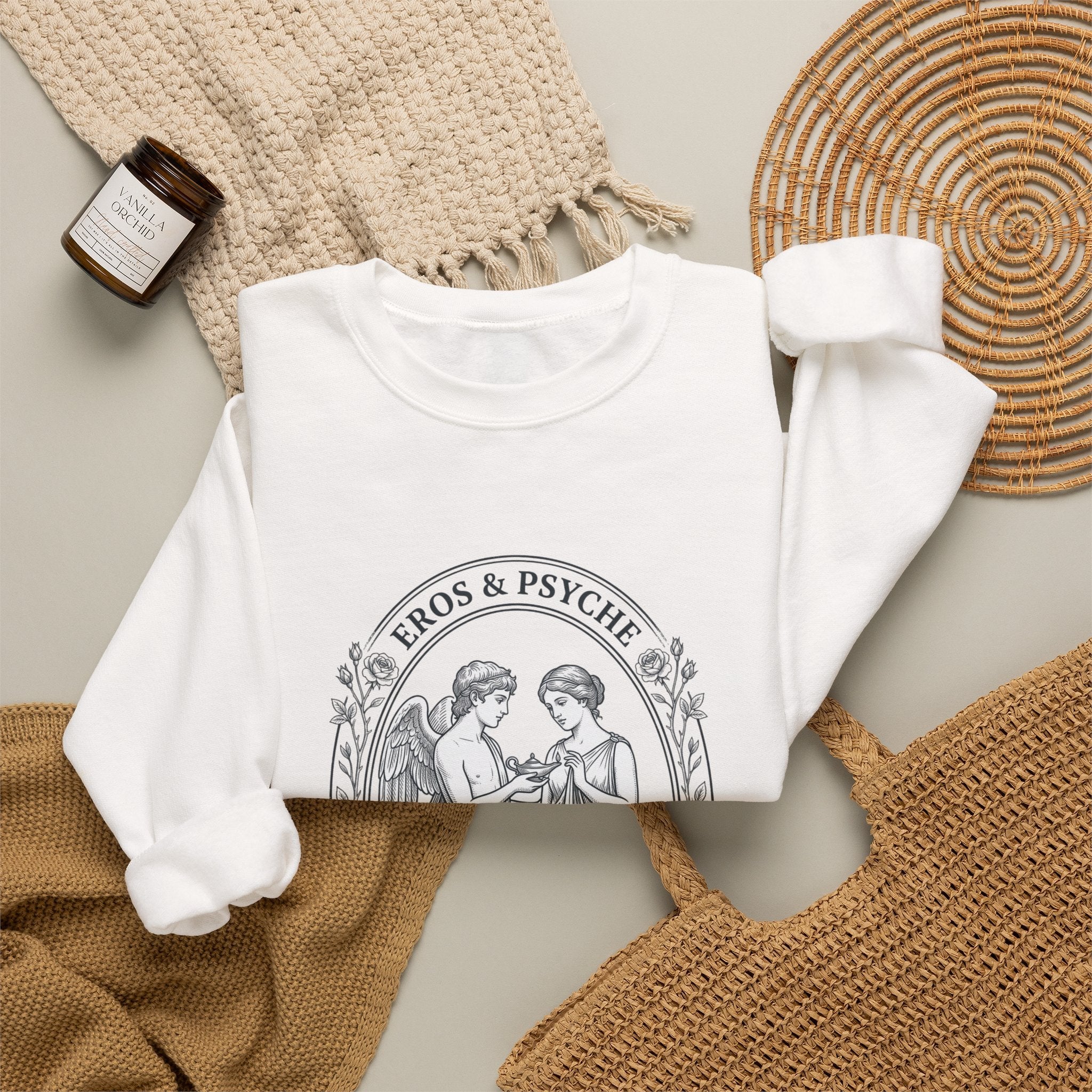 Eros & Psyche Illustration Sweatshirt | Greek Mythology, Mythcore - Velqono