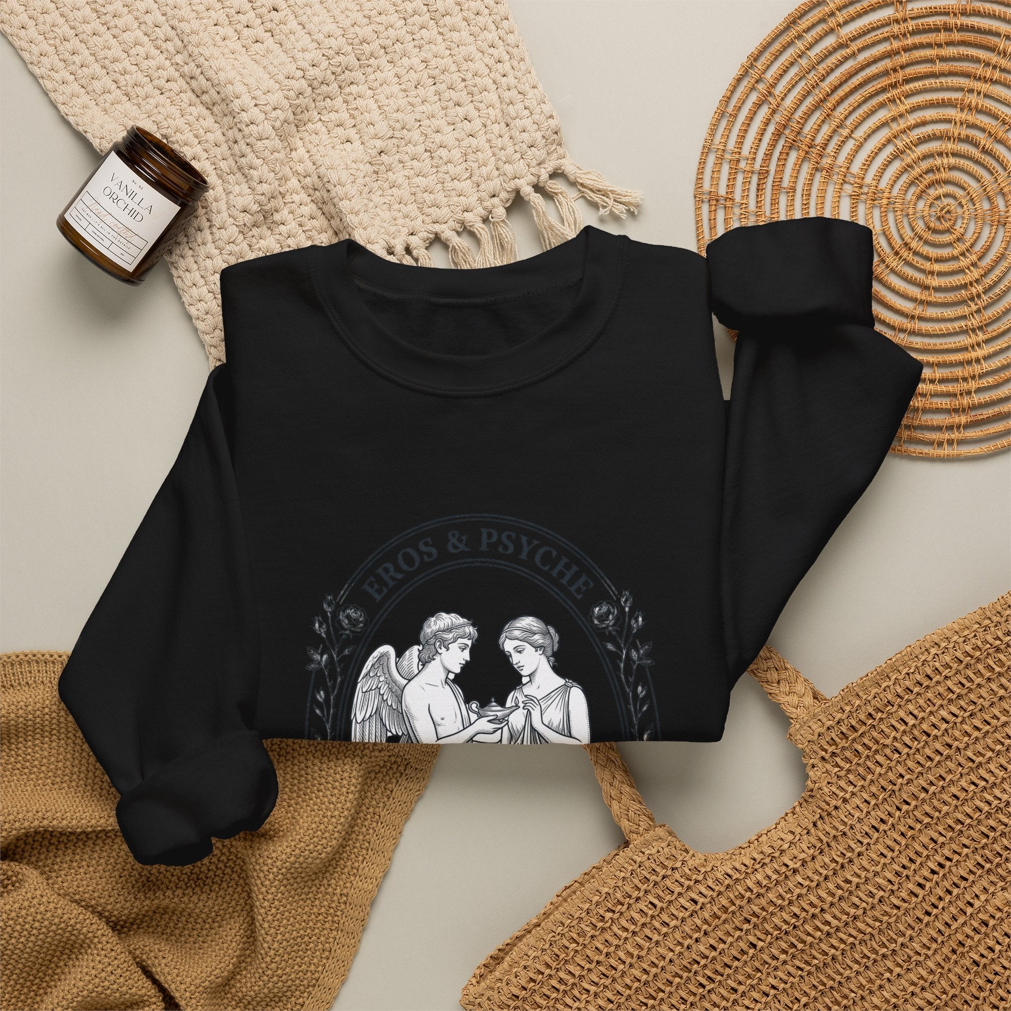 Eros & Psyche Illustration Sweatshirt | Greek Mythology, Mythcore - Velqono