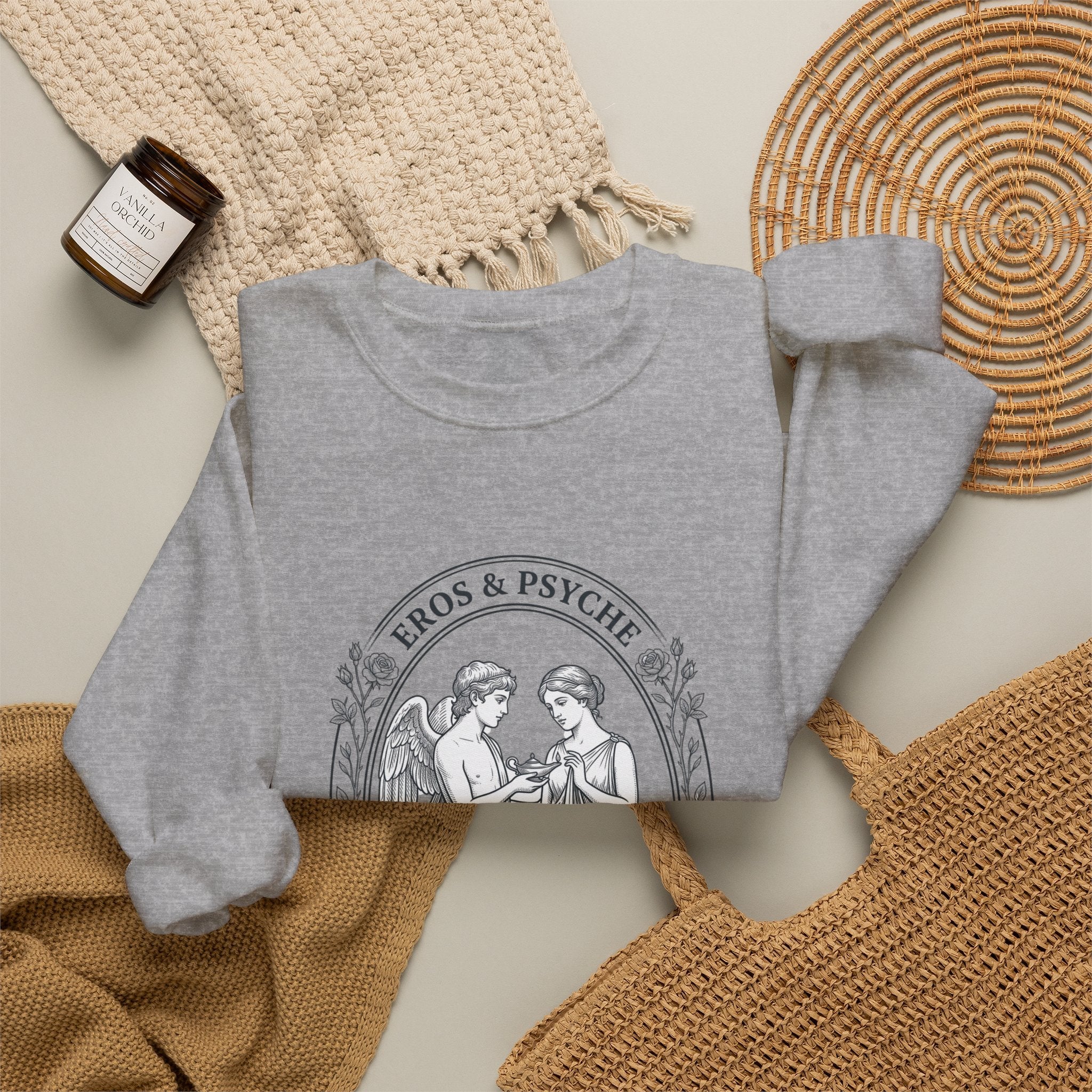 Eros & Psyche Illustration Sweatshirt | Greek Mythology, Mythcore - Velqono