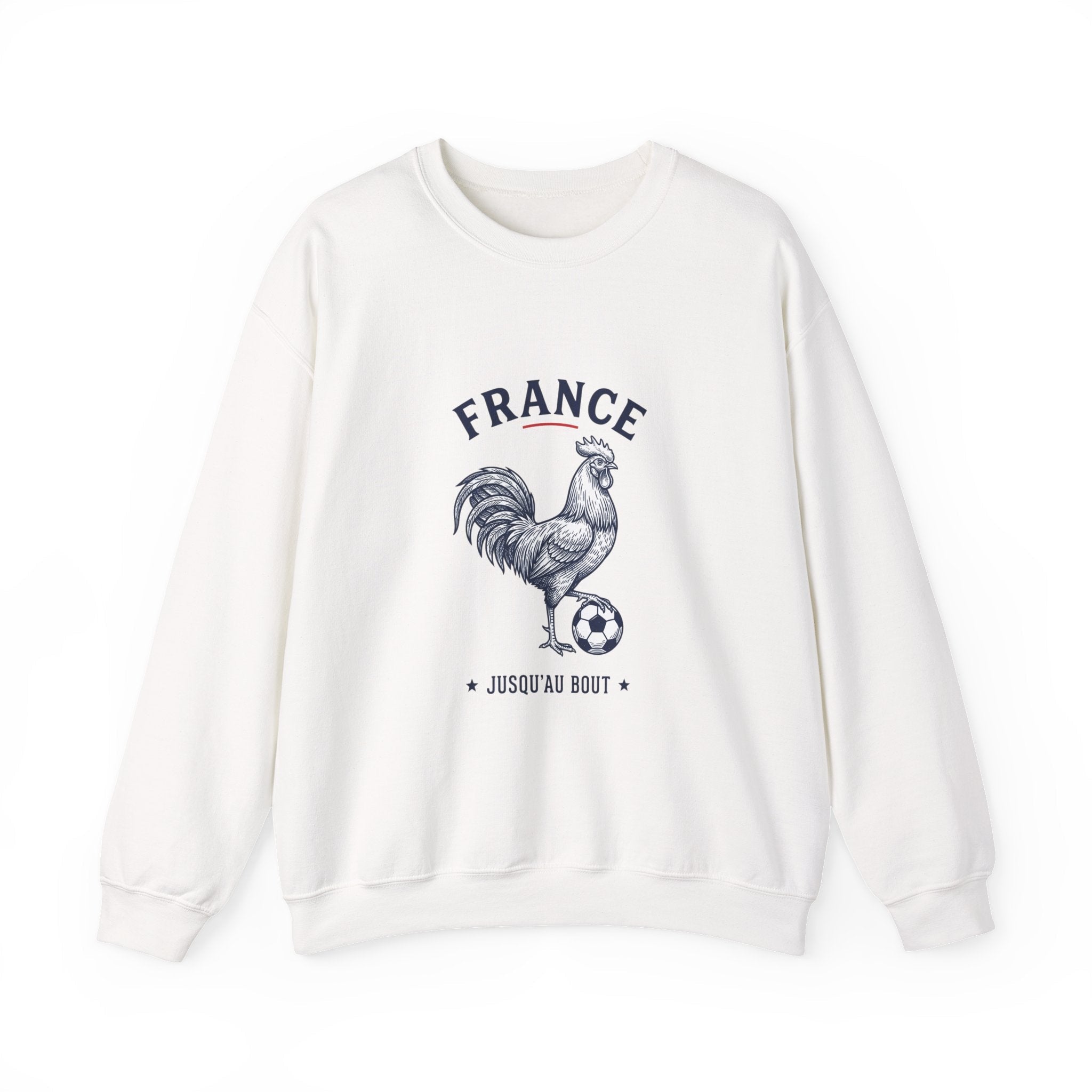 France Rooster Soccer Crewneck Sweatshirt | Football Pride, Flag Colors - Velqono
