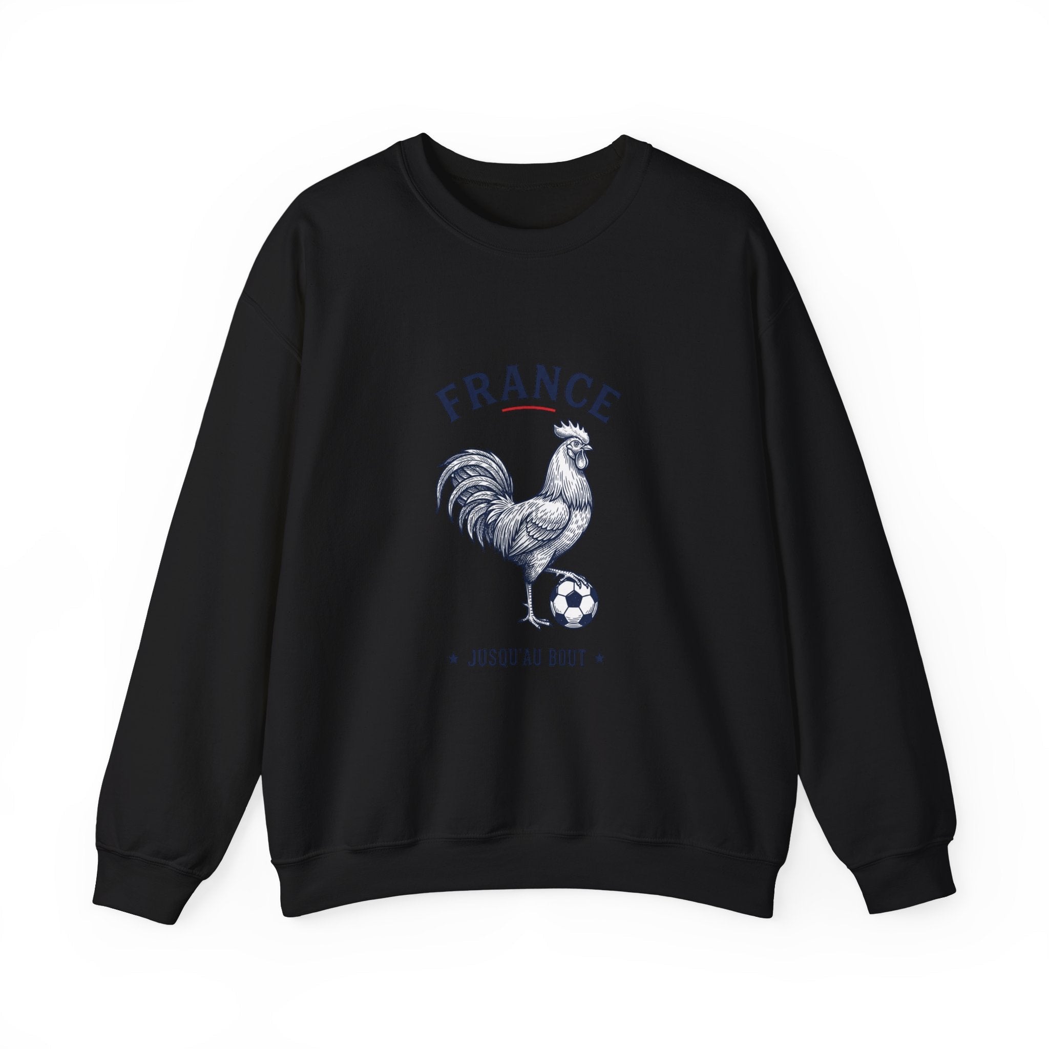 France Rooster Soccer Crewneck Sweatshirt | Football Pride, Flag Colors - Velqono