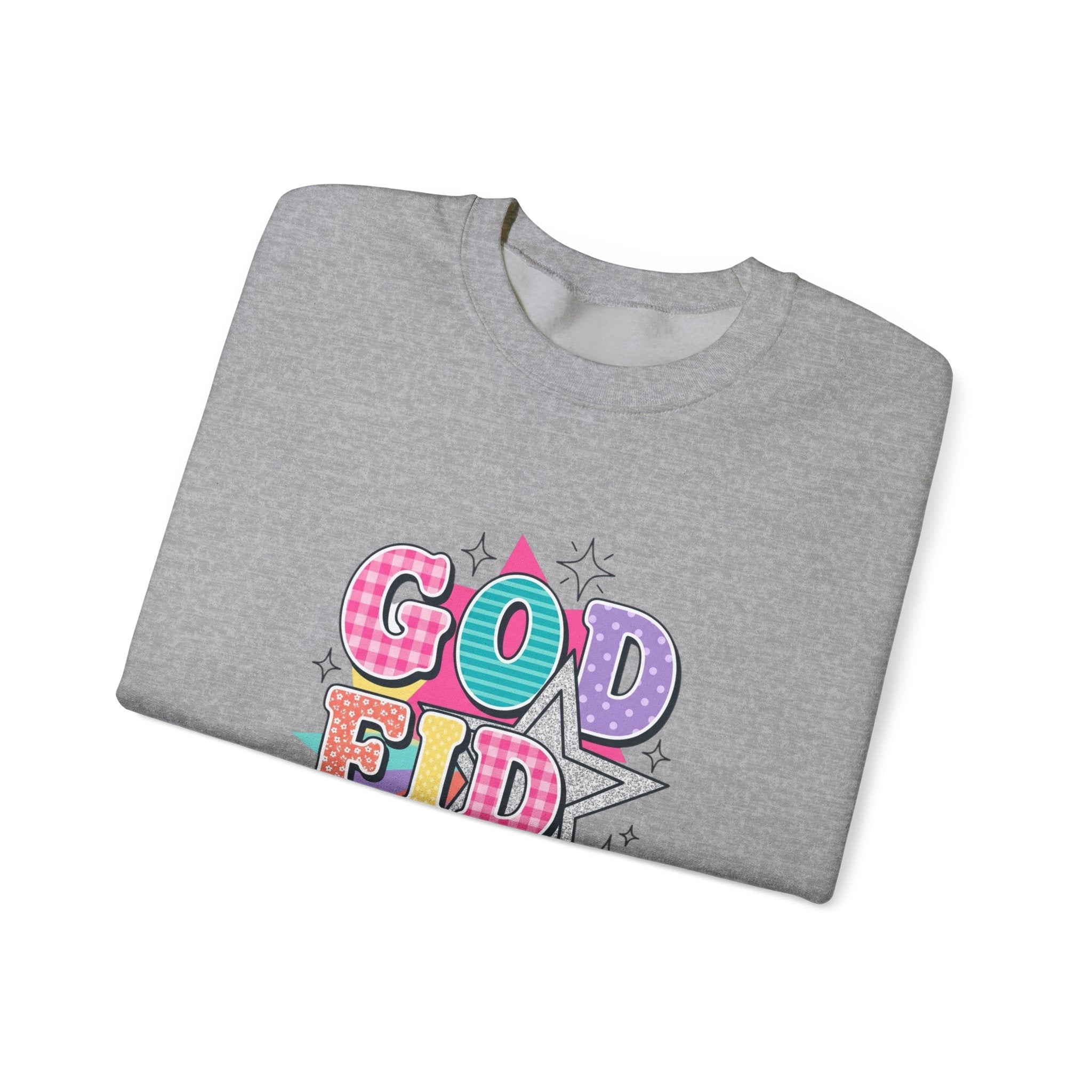 Godfidence Sweatshirt | Christian Rainbow Scripture Quote, Playful Faith Typography - Velqono