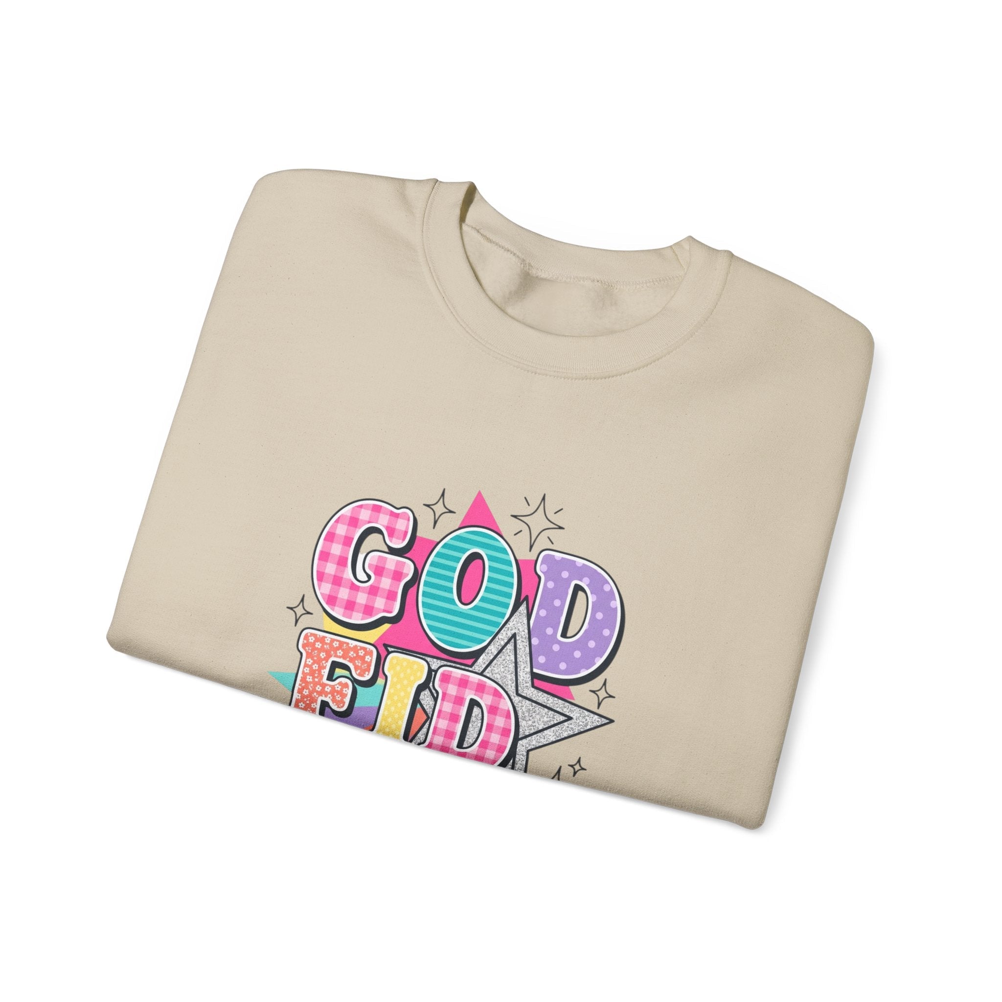Godfidence Sweatshirt | Christian Rainbow Scripture Quote, Playful Faith Typography - Velqono