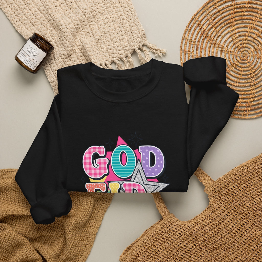 Godfidence Sweatshirt | Christian Rainbow Scripture Quote, Playful Faith Typography - Velqono
