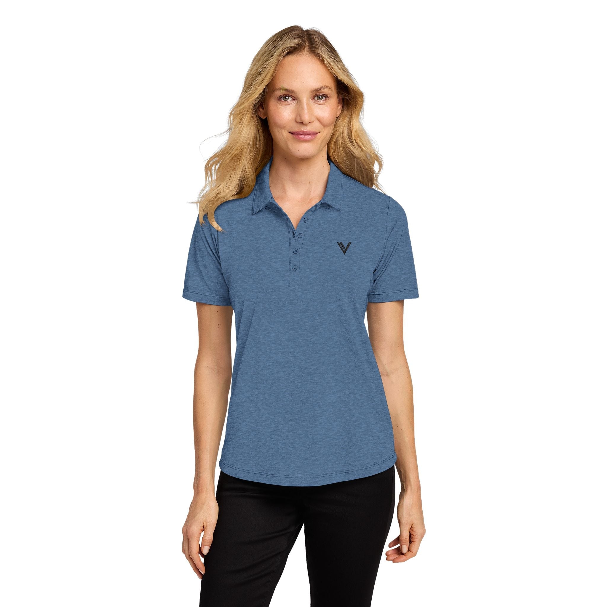 Ladies Fine Pique Blend Polo — Women's Classic Black Polo Shirt - Velqono