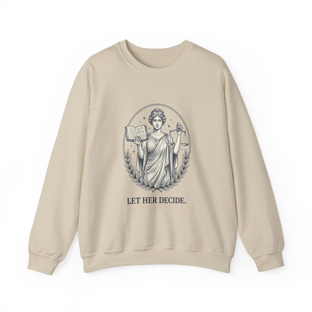 Let Her Decide Lady Justice Sweatshirt - Symbolic Statement Crewneck - Velqono