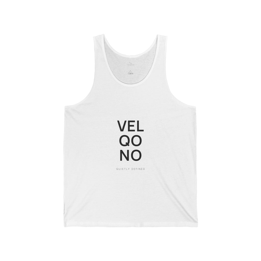 Minimalist VELQONO Cotton Tank Top - Modern Typography Unisex Summer Tank - Velqono