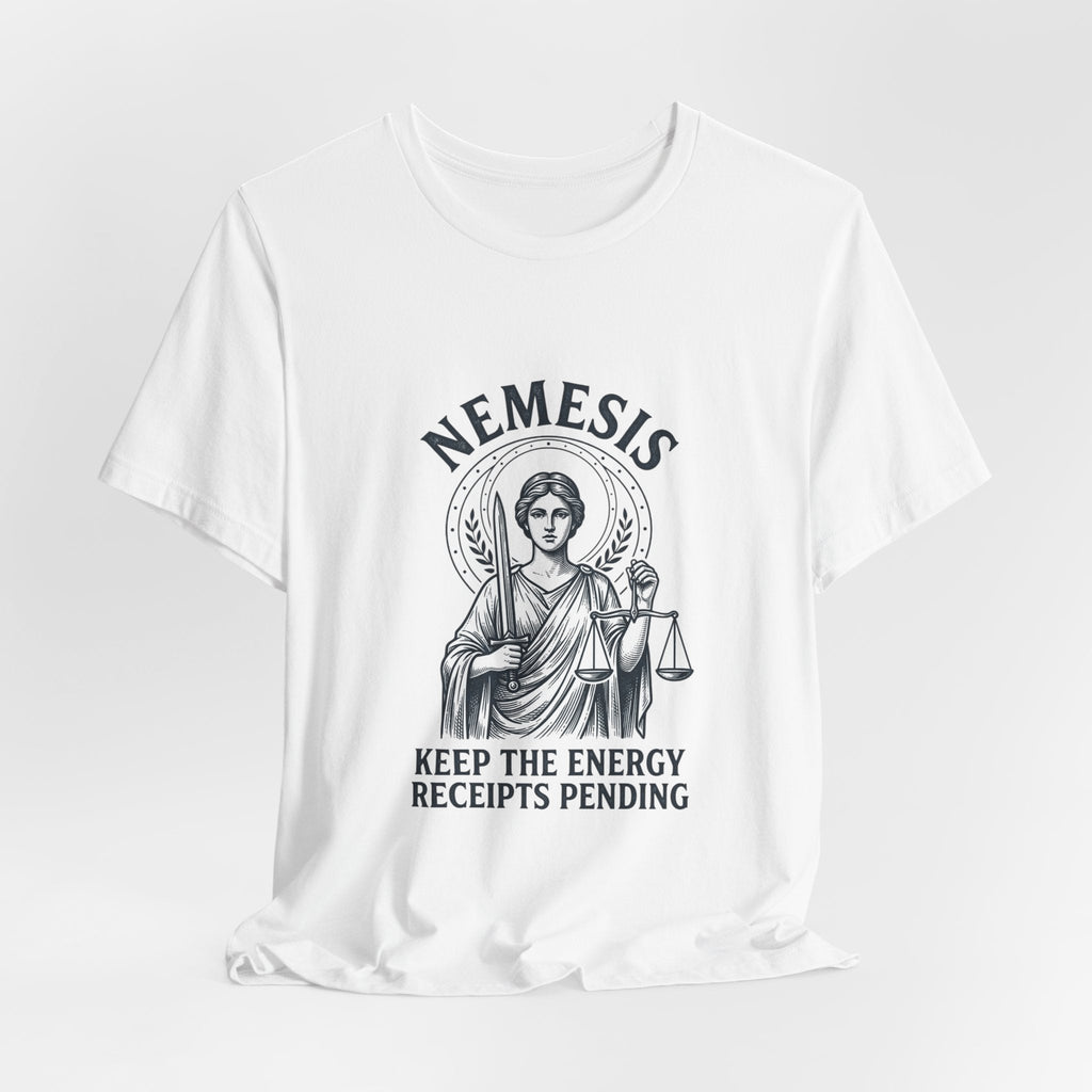 Nemesis Greek Mythology Tee | Mythcore Dark Academia Classical Art - Velqono