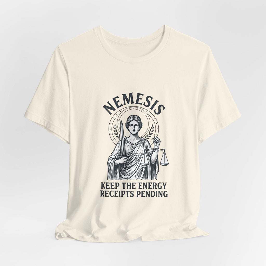 Nemesis Greek Mythology Tee | Mythcore Dark Academia Classical Art - Velqono