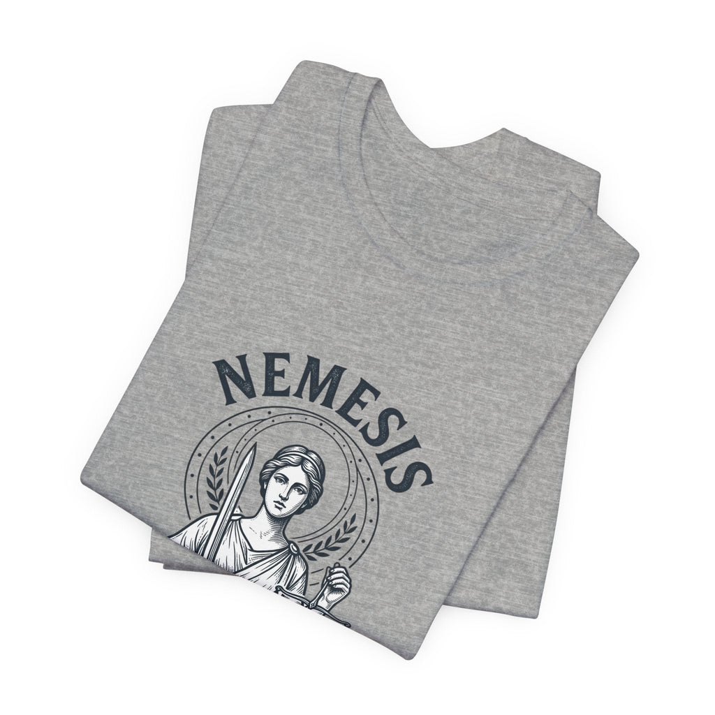 Nemesis Greek Mythology Tee | Mythcore Dark Academia Classical Art - Velqono