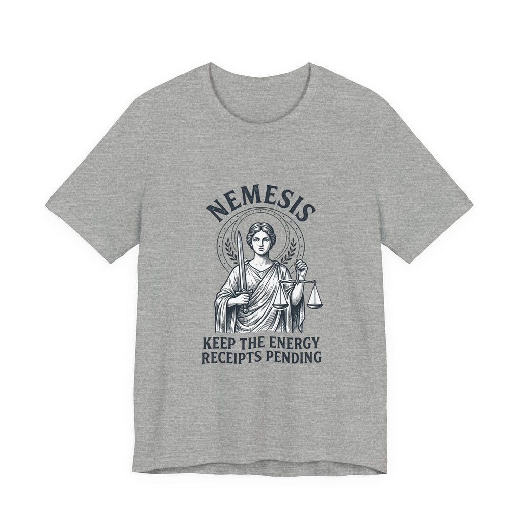 Nemesis Greek Mythology Tee | Mythcore Dark Academia Classical Art - Velqono