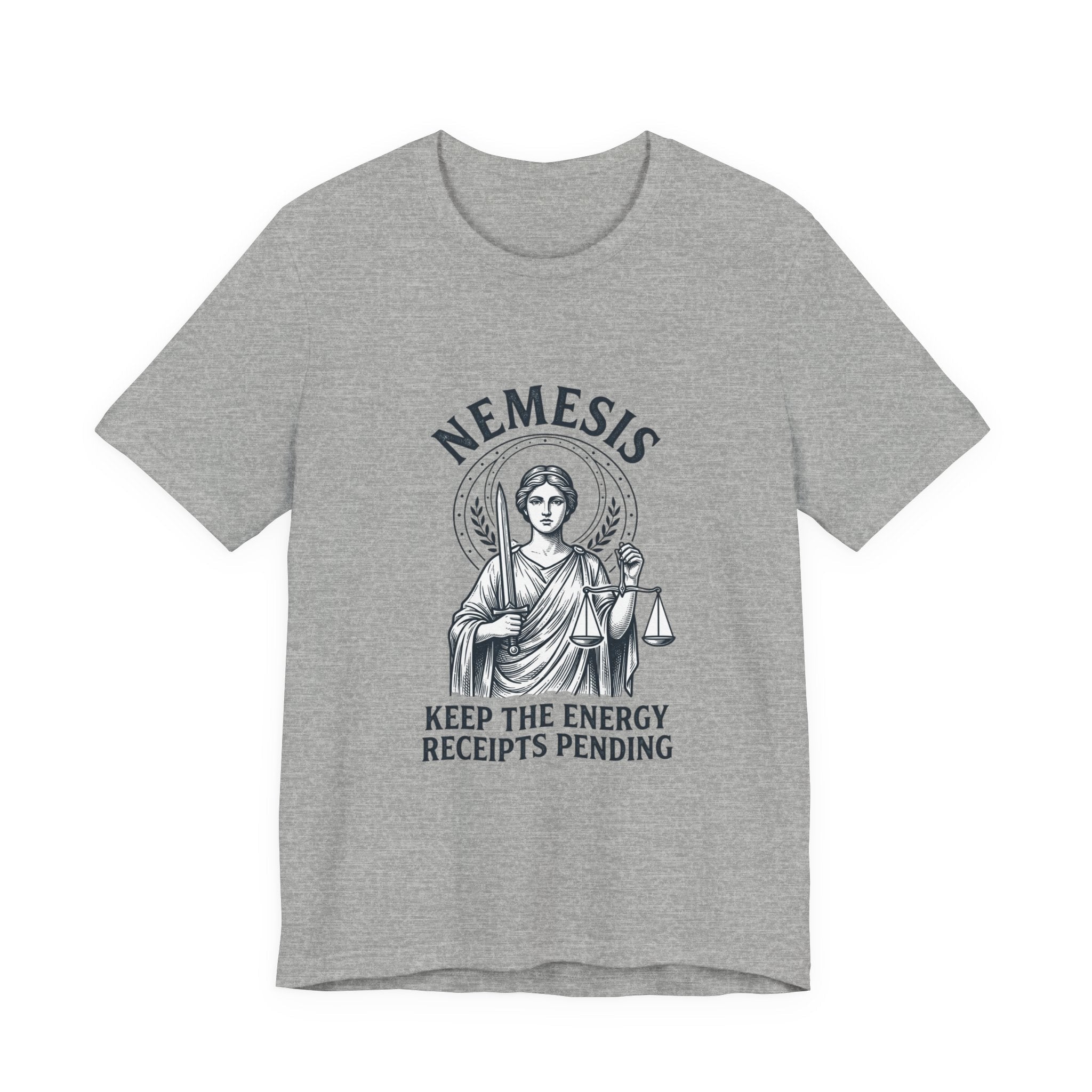 Nemesis Greek Mythology Tee | Mythcore Dark Academia Classical Art - Velqono