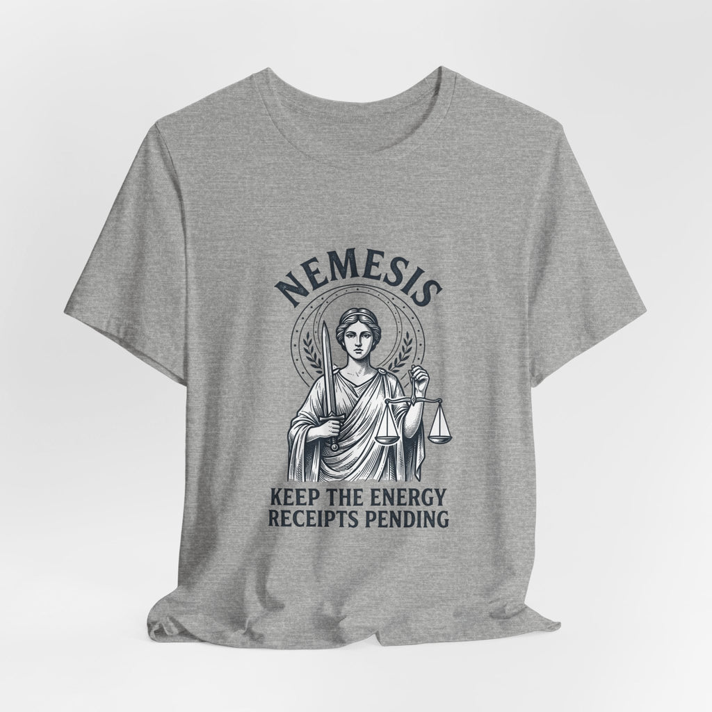 Nemesis Greek Mythology Tee | Mythcore Dark Academia Classical Art - Velqono