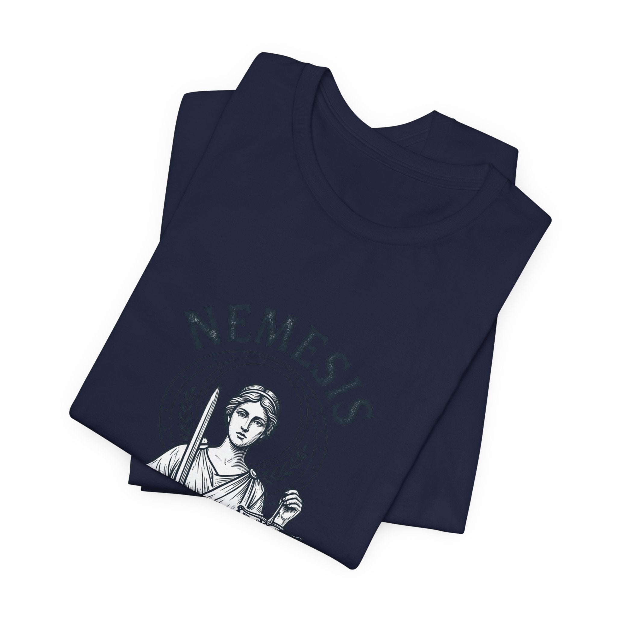 Nemesis Greek Mythology Tee | Mythcore Dark Academia Classical Art - Velqono