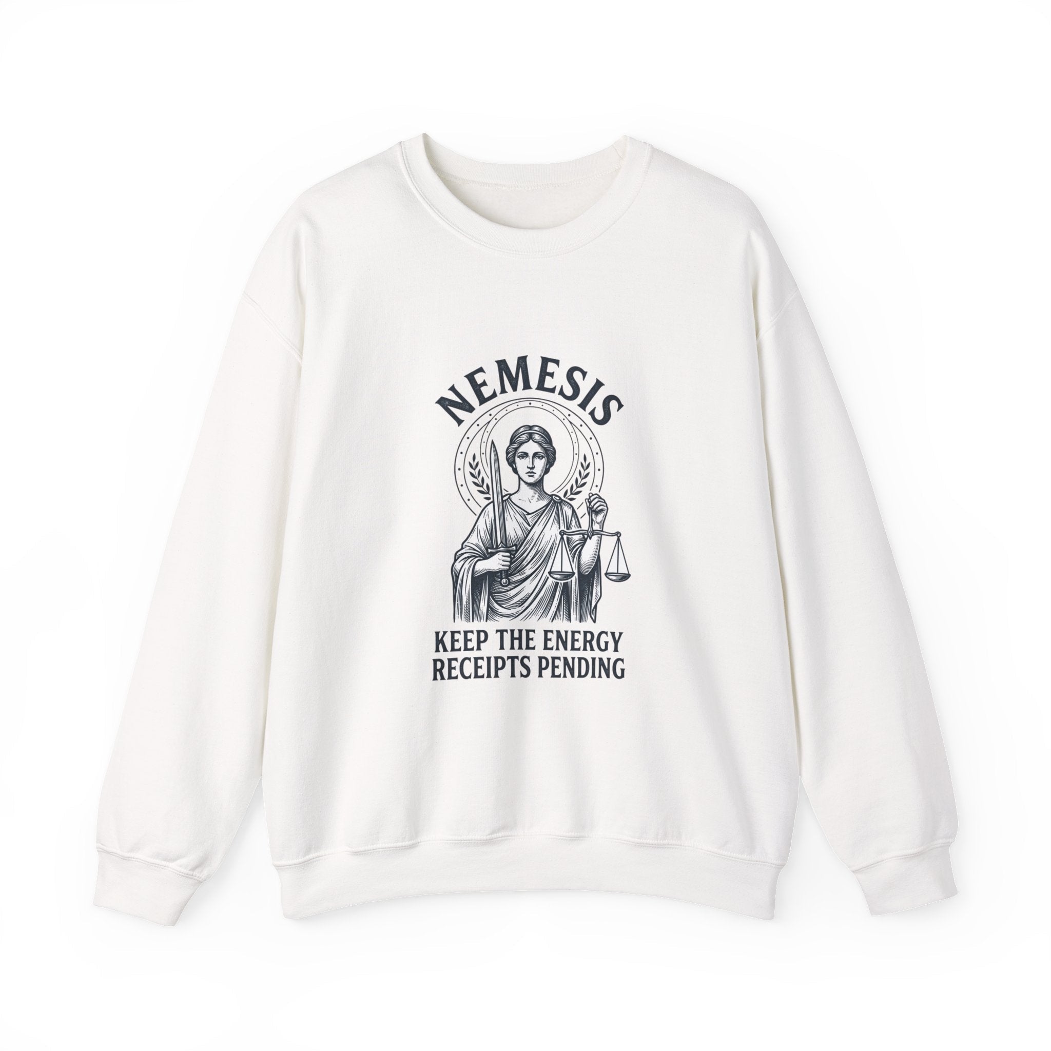 Nemesis Illustration Crewneck Sweatshirt | Greek Mythology, Mythcore - Velqono